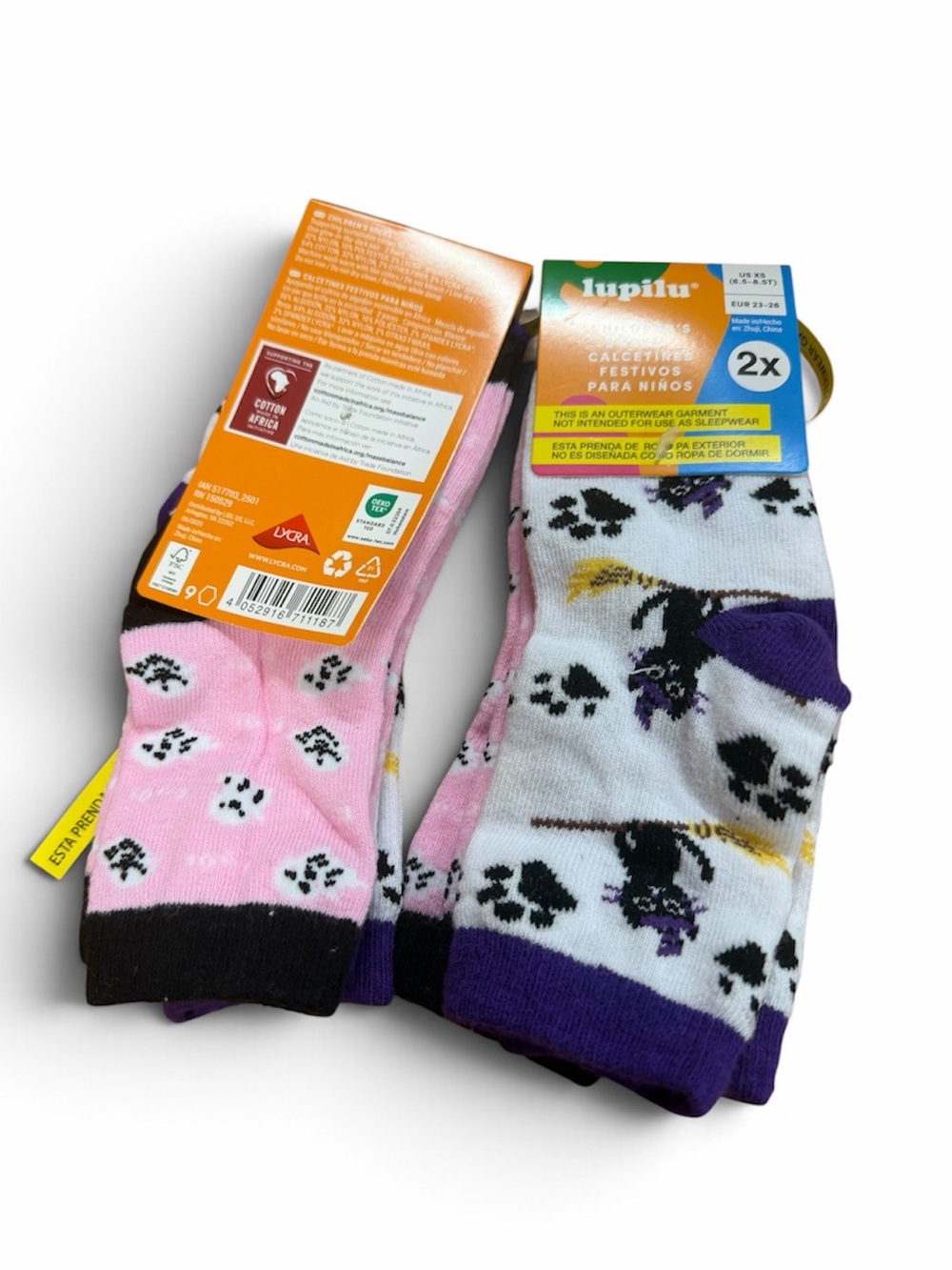 4 Pair Of Halloween Socks By Lupilu Shoe Size 6.5-8.5T